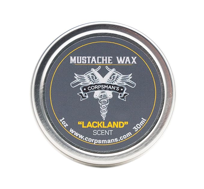 Corpsman's MUSTACHE WAX | Beeswax-based | Four Different Scents | 1 ounce (Lackland)