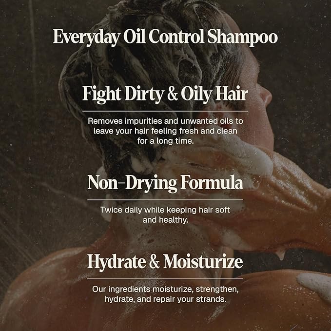 Black Wolf Mens Shampoo & Conditioner Set for Oily Hair - Oil Control Shampoo with Moisturizing & Deep Cleansing Formula - Conditioner for Soft & Silky Strands - Daily Hair Care for Men
