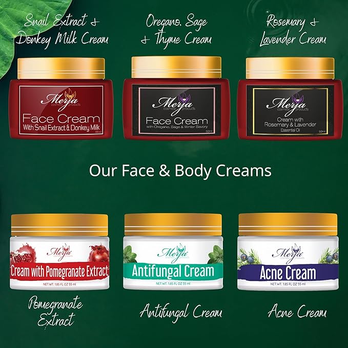 Merja Face cream with Helichrysum & Sage Essential Oils- Day and Night- Face cream with Collagen, Helichrysum oil and sage-Skin Care- Face Moisturizer -Premium Quality 50ml 1.7 oz