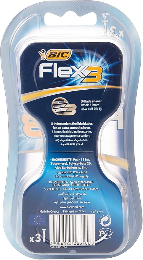 BIC Flex 3 Comfort Disposable Razors - Pack of 3