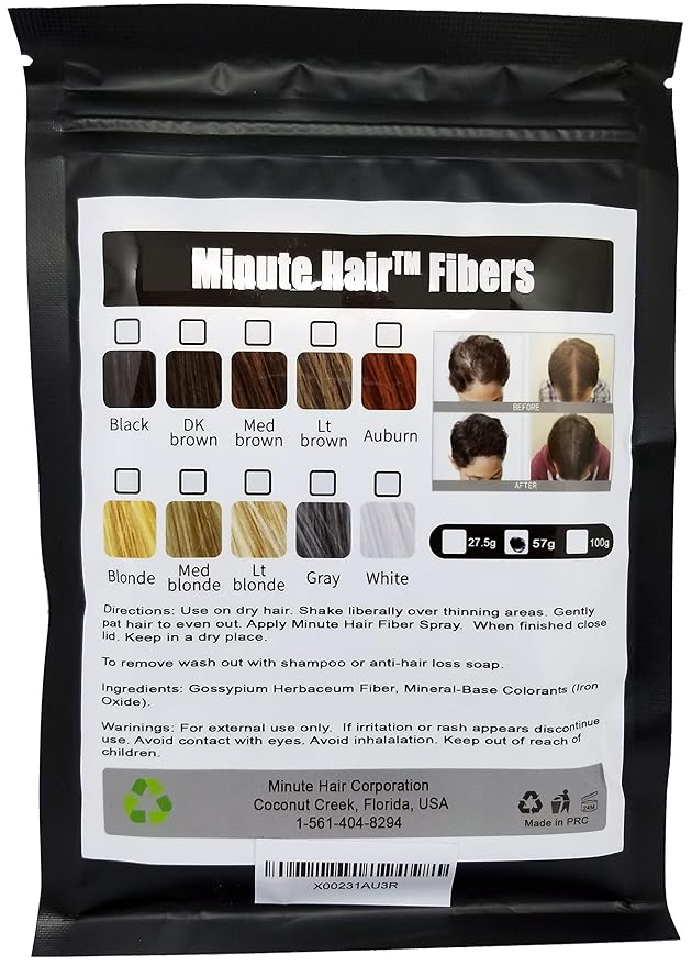 Hair Building Fibers Blonde 57 Grams (2 oz) Minute Hair Refill Hair Loss Concealer That You Can Use for Your Bottles From Competitors Like Toppik, Xfusion (Blonde)