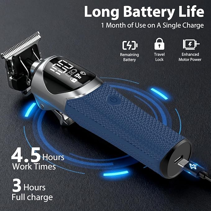 Ufree 6-in-1 Professional Beard Trimmer for Men, IPX6 Waterproof Electric Shaver Razor, Cordless Body Hair Trimmer for Mustache, Nose, Type-C Mens Gooming Kits, Birthday Valentines Gifts for Him