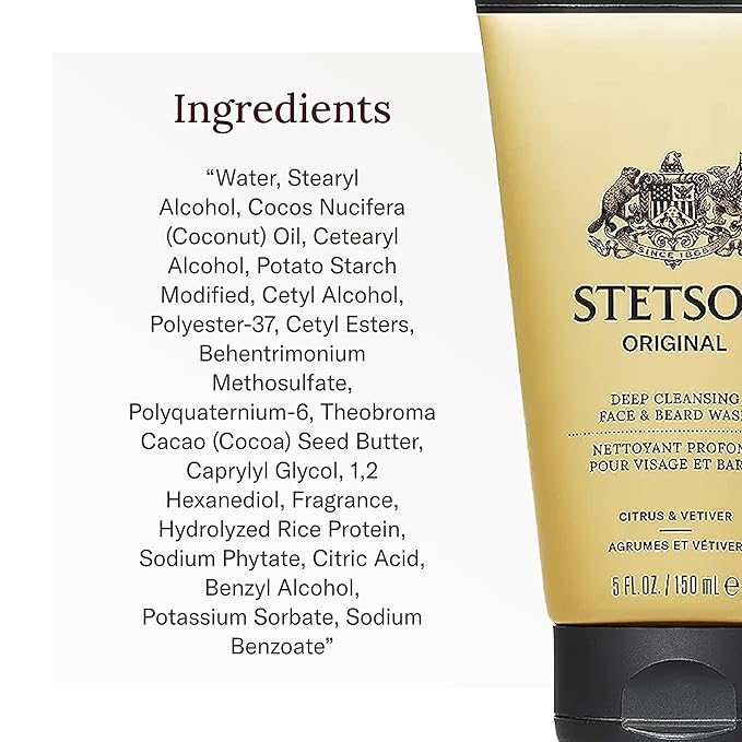 SCENT BEAUTY STETSON Personal Care Face & Beard Moisturizer Facial Moisturizer for Men - Cream for Face & Beard - 5 oz - 3 Pack - Original Fragrance