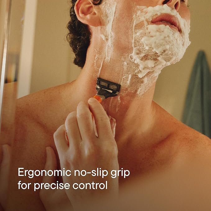 Harry's Original Shaving Kit for Men - Razor Handle, 3 Razor Blade Refills, Foaming Shave Gel, and Travel Blade Cover - German Engineered - Charcoal