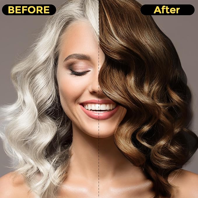 3 in 1 Herbal Dark Brown Hair Dye Shampoo for Women and Men