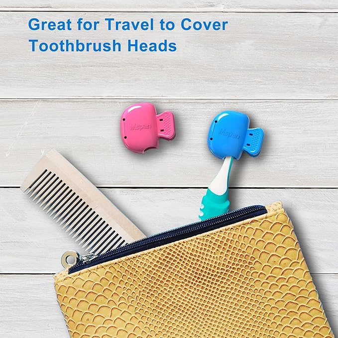 Mspan Toothbrush Protector Clip Pod: Tooth Brush Head Pods Compatible with Oral-B Philips Colgate for Manual & Electric Toothbrush - 2 Packs