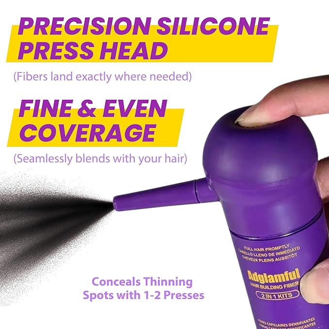 Hair Building Fibers, Hair Fibers for Thinning Hair with Spray Applicator, Long-lasting Natural Fuller Look, Instantly Thicker Hair for Women & Men (Dark Brown, 15g)