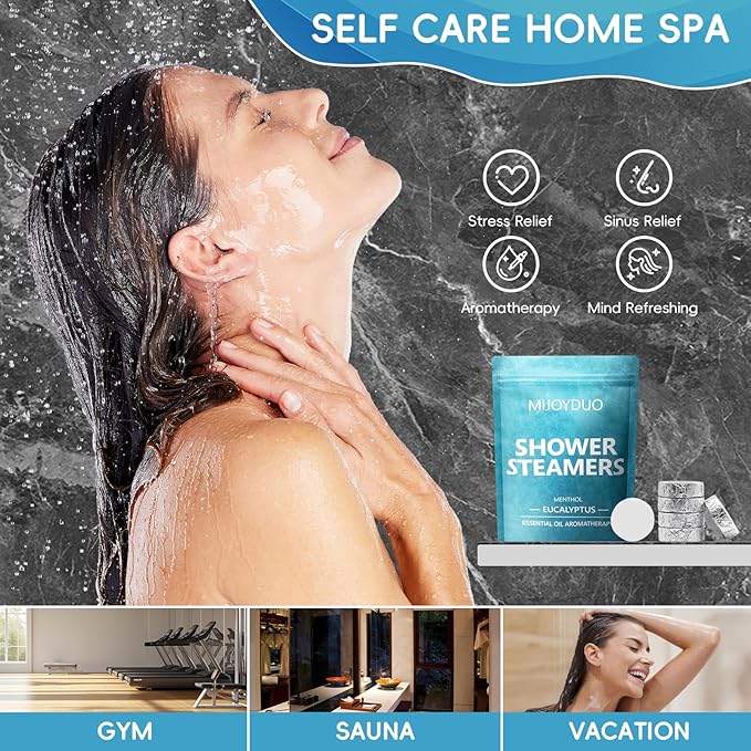 Body Restore Shower Steamers Aromatherapy, 15 Pack Eucalyptus for Shower & Mint - Aromatherapy Shower Bombs with Natural Essential Oils, Stress Relief & Nasal Relief, Self Care Gifts for Women & Men