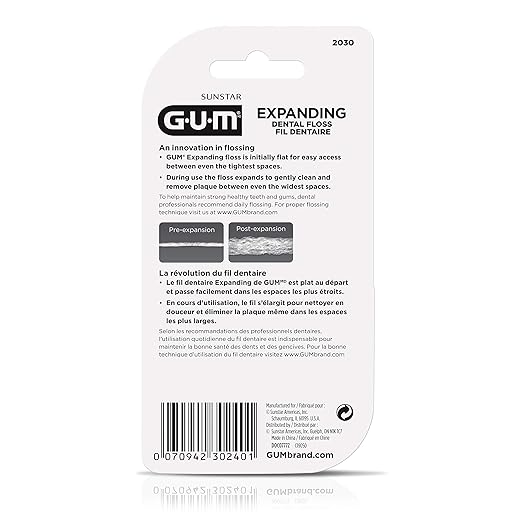Expanding Dental Floss - Waxed Woven Floss - Effective Plaque Removal for Tight Teeth - Unflavored