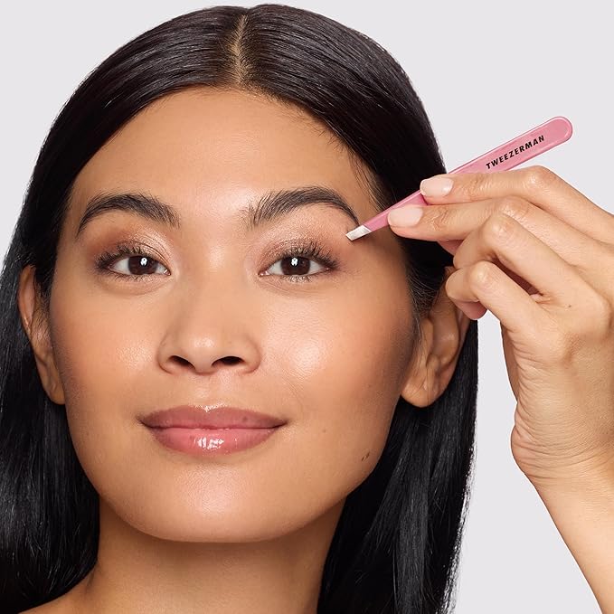 Tweezerman Exclusive Tea Rose Full Slant Tweezer and Brush