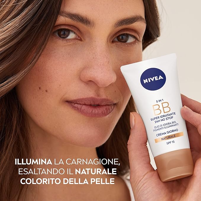 NIVEA 5-in-1 BB Cream Light with Mineral Pigments & Jojoba Oil, 50 ml Each – Bundle of 2 – Hydrating Complexion Perfecting Cream That Moisturises, Smooths, Evens Skin Tone & Enhances Natural Radiance