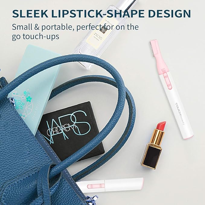TOUCHBeauty Electric Eyebrow Trimmer for Women Portable Eyebrow Hair Remover Metal Cover, Battery Powered Ladies Hair Shaver Pink