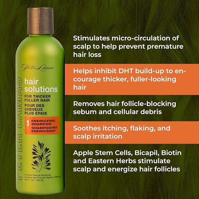 Peter Lamas Biotin Shampoo for Men & Women, DHT Blocker Shampoo, Promotes Hair Growth for Thicker and Fuller Hair, Complete Dry Scalp Treatment with Peppermint Oil for Daily Hair Care