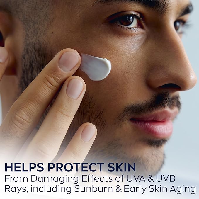 NIVEA MEN Sensitive Face Lotion with SPF 15, Broad Spectrum Sunscreen, 3 Pack of 2.5 Fl Oz Tubes