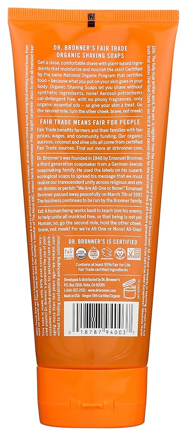 Dr Bronners, Shave Gel Tea Tree Organic, 7 Fl Oz