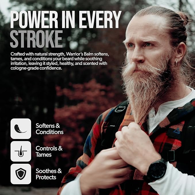 The Beard Struggle Warrior’s Beard Balm - Platinum Collection, Surtr's Fury - Non-Greasy Low-Hold Formula, Luxurious Cologne-Grade Fragrances 100% Natural and Plant-Based Ingredients - 50g