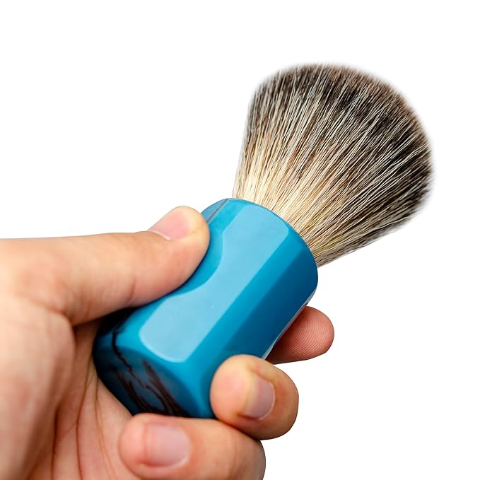 Grandslam Shaving Brush with Synthetic Hair, Cruelty-Free Shaving Cream Brush for Men, 100% Solid Resin Handle, Gently Exfoliates The Skin, 24mm Knot