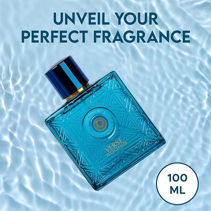 Men's Cologne Eau De Parfume Natural Spray Verse Adonis Perfume with Woody Floral & Fruity Masculine Scent 3.4 Fluid Ounce Long Lasting Fragrance