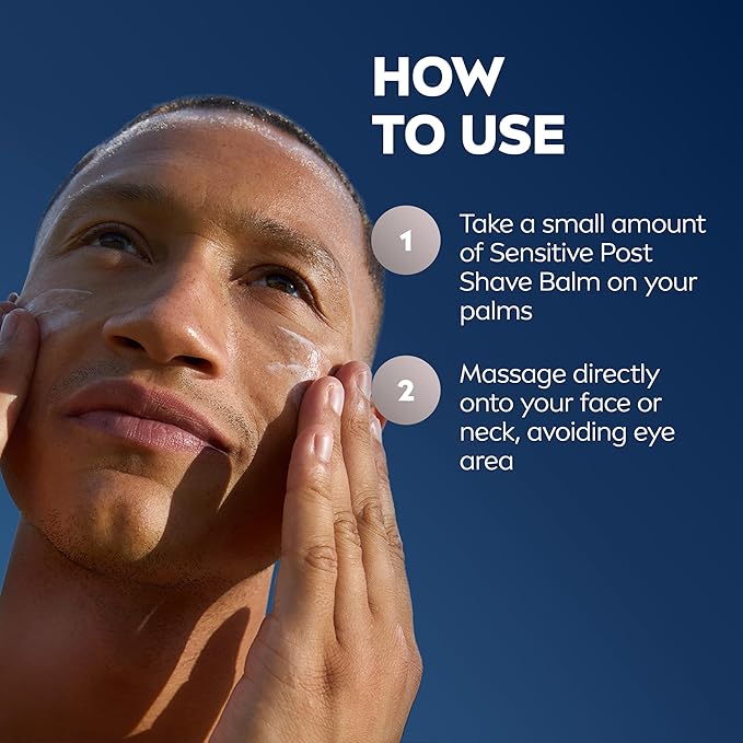 NIVEA MEN Real Madrid Limited Edition Design Sensitive Post Shave Balm, with VitaminPro Complex, Alcohol Free After Shave Balm for Men, 3.3 Fl Oz Bottle
