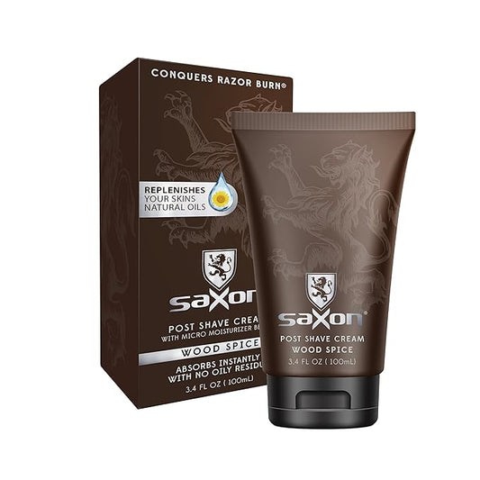 Saxon Post Shave Cream with Micro Moisturizing and Conditioning Beads, Woodspice