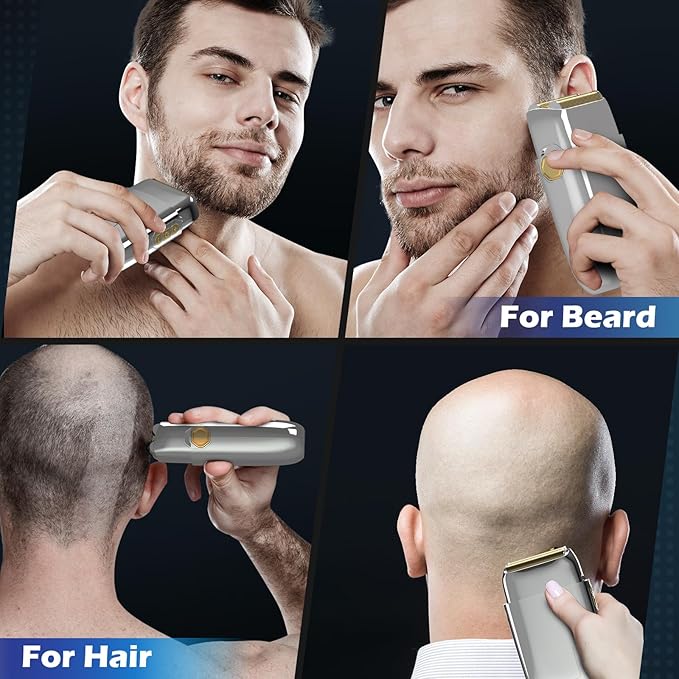 Electric Razor for Men Face, Bazivve Electric Shavers for Men, Foil Shaver with 3 Adjustable Speeds, Rechargeable Waterproof Close Shave Trimmer with LED Display for Face/Beard/Head Shavers (Silver)