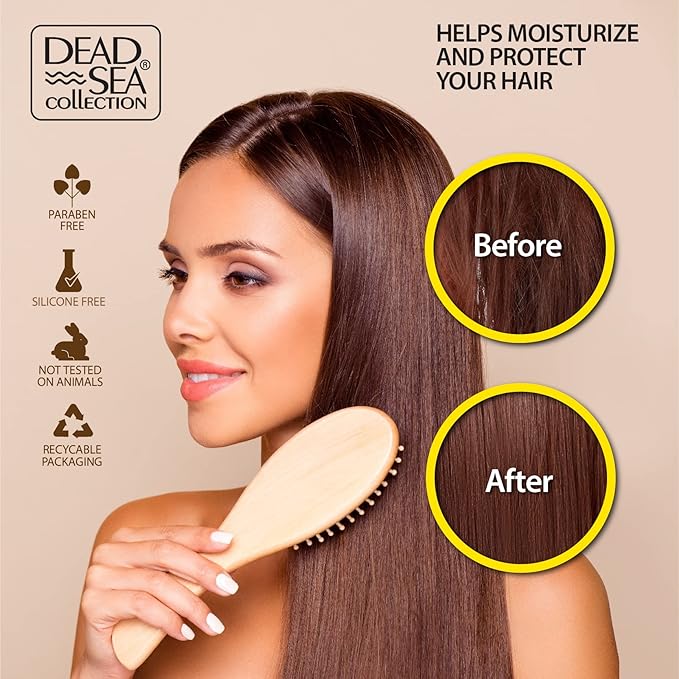 Dead Sea Collection Shampoo and Conditioner Set with Macadamia Oil – Hydrating Softening Hair Products with Dead Sea Minerals for All Hair Types – Set of 2 Bottles (33.8 & 30.6 Fl. Oz.)