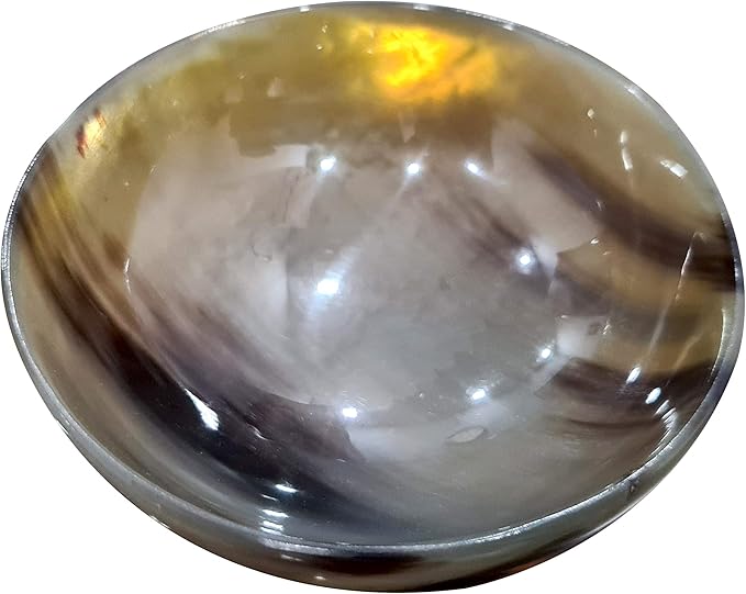 collectiblesBuy Genuine Ox Horn Shave Bowl Polished Finish Palm Shaving Soap Bowl Handcrafted Elegant & Unique Design