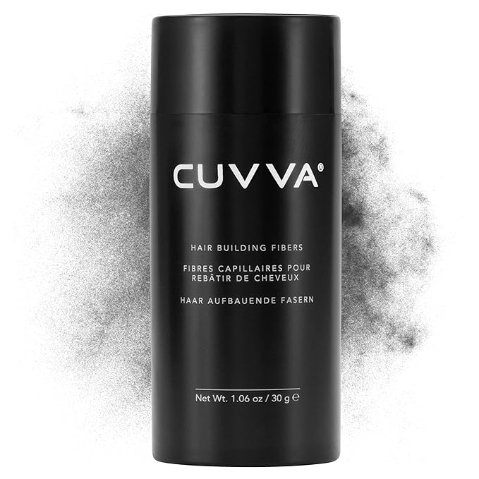 CUVVA Hair Building Fibers (30g) - Instantly Fill in Fine and Thinning Hair to Create a Thicker, Fuller Look - 13 Different Shades for Men & Women - Dark Gray