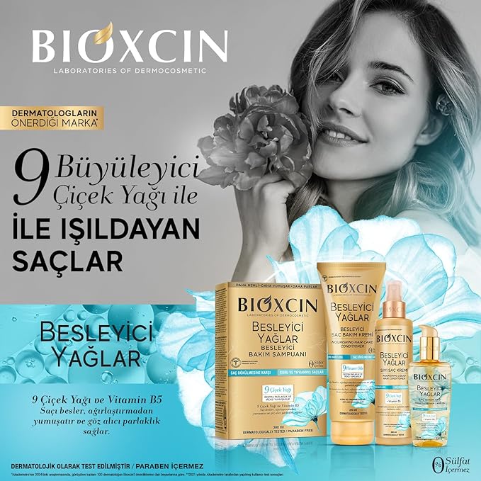 BIOXCIN Nourishing Oils Liquid Conditioner Sulfate-Free, for Dry and Damaged Hair, Anti-Hair Loss Formula 200 ML