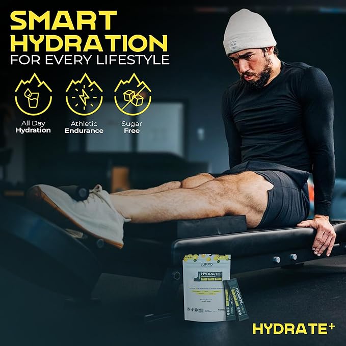 Sugar Free Electrolytes Powder Packets, 16 Count SURPO Electrolyte Drink Mix Lemon-Aid Zero Calorie, No Sugar Instant Hydration Packets for Energy & Recovery with Taurine, Magnesium, Potassium, Sodium