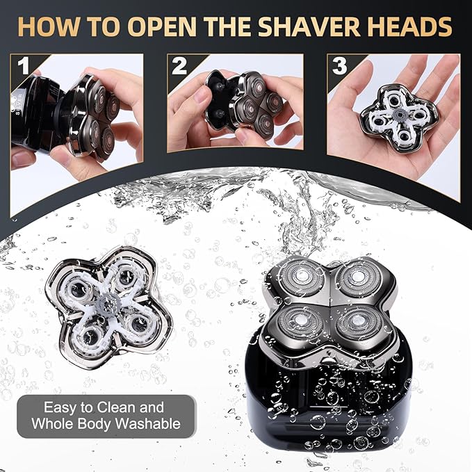 2Pack Pro 4 Shaver Replacement Heads Compatible with Skull Pitbulls Gold PRO, Silver PRO, Platinum PRO, Head Shavers, Electric Shaver Half Head for Men/Women (2 PACK BORON)