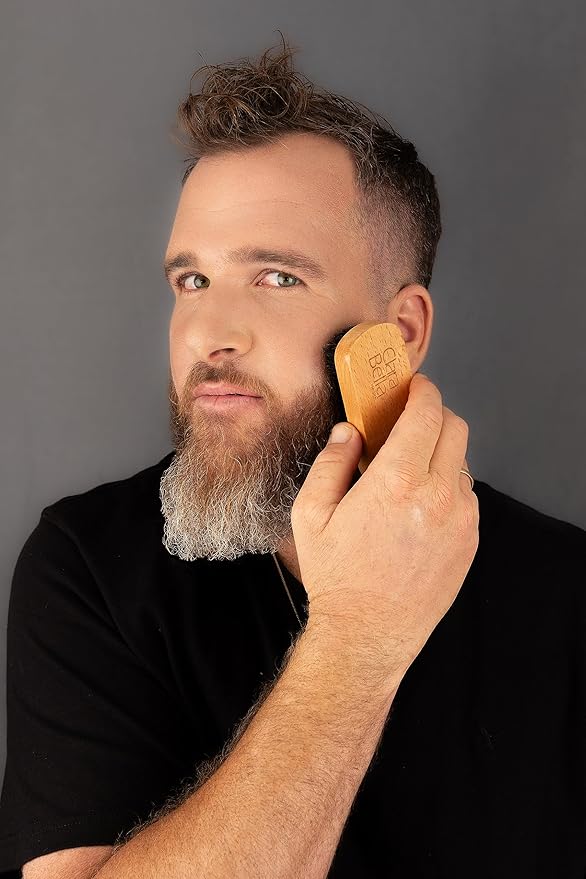 Premium Beard & Mustache Grooming Kit: Boar Bristle Brush & Wide Tooth Comb - Tame & Style Your Facial Hair - Achieve a Flawless Look - for Men - Order Now!