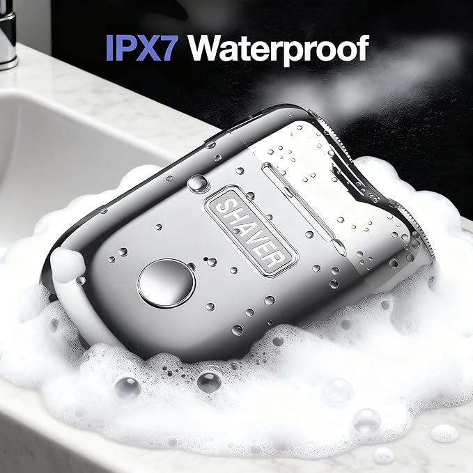 Onyx Shaver Mini Dual Head Rotary Electric Razor for Men Portable Travel Shaver USB C Rechargeable Wet or Dry Use Lightweight Pocket Size Electric Shavers for Men Two Speed Easy Clean Detachable Head
