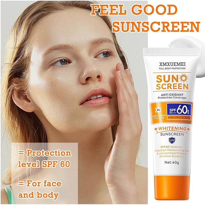 Face Sunscreen Cream SPF60+ PA+++,Travel Size Sunscreen for Face,Lightweight Sun Cream for All Skin Types,Moisturizing Sunblock Long Lasting Non-greasy Facial Moisturizer