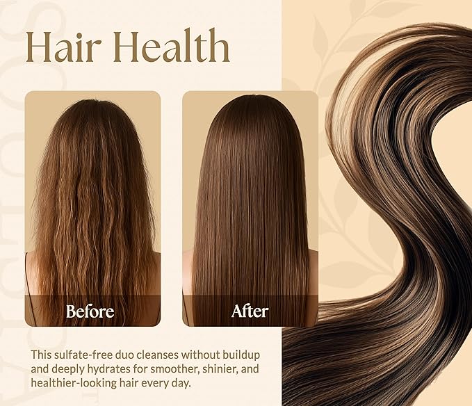 Biotin Rice Water Shampoo and Conditioner Set - Thickening Formula with Rice Protein & Keratin - Strengthening Hair Care for Thinning Hair - Made in USA - 16 fl oz Each
