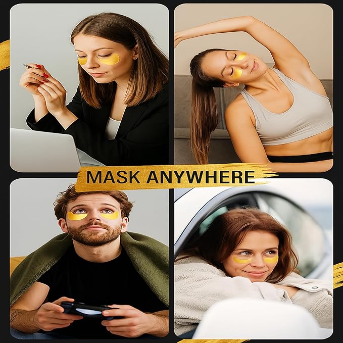 umma Gold Eye Mask – Collagen Under Eye Patches for Puffy Eyes, Dark Circles & Wrinkles – 20 Pairs (For Women & Men)