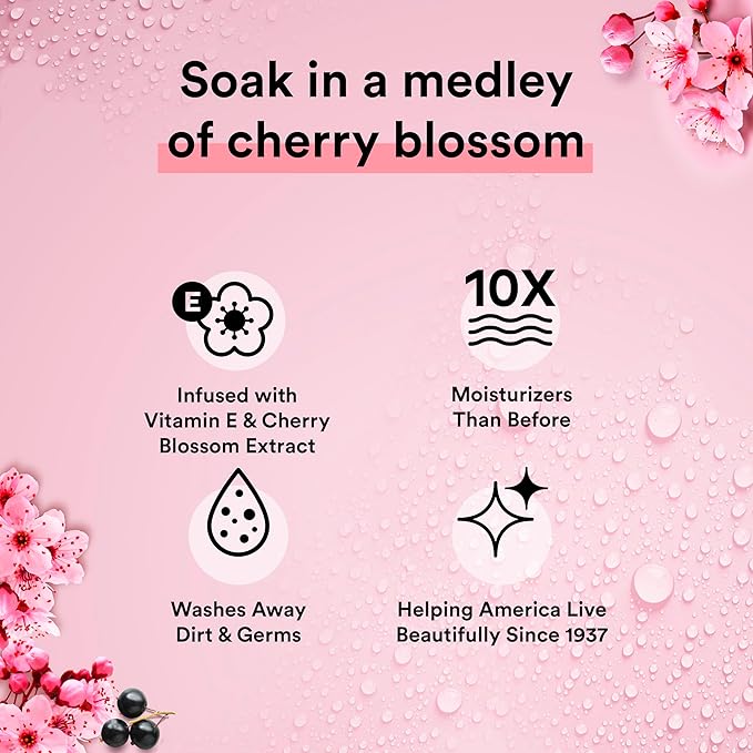 Suave Moisturizing Body Wash, with Wild Cherry Blossom and Vitamin E Extract, No Parabens, No Phtahaltes, 18 Oz Pack of 12