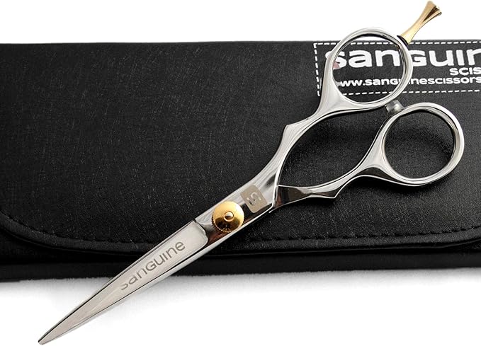 Beard Trimming Scissors, Mustache Scissors, For all Hair Type - 5.5" (14cm) + Presentation Case and Tip Protector