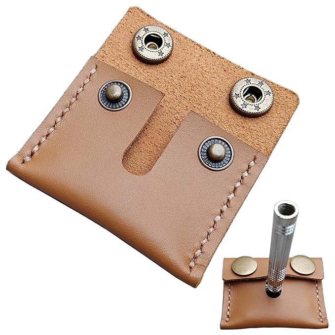 Handmade Leather Safety Razor Travel Cover, Double Edge Razor Head Protective Sheath For men Fits Most Safety Razors (Yellow)