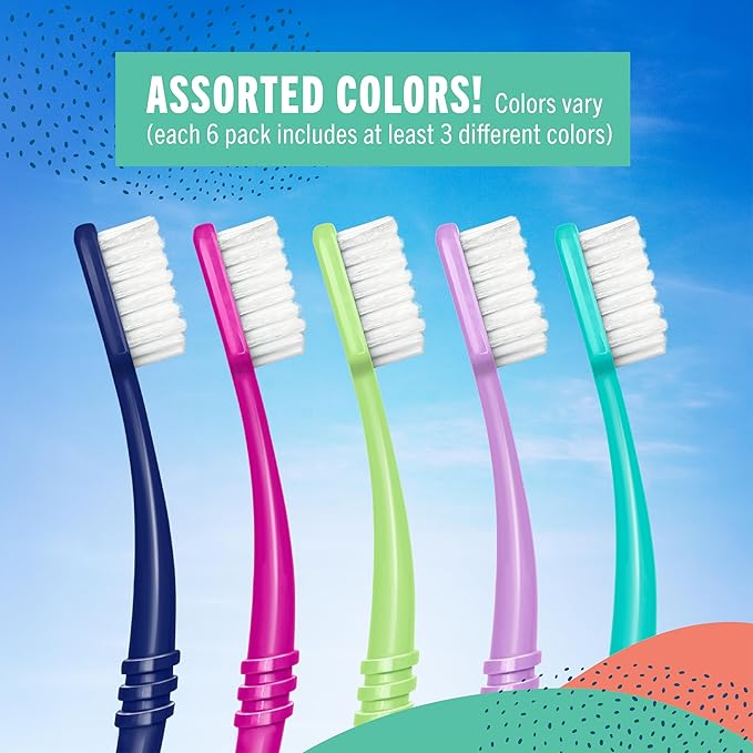 Preserve Eco Friendly Adult Toothbrushes, Made in The USA from Recycled Plastic, Ultra Soft Bristles, Paperboard Package, Colors Vary, 6 Count (Soft)