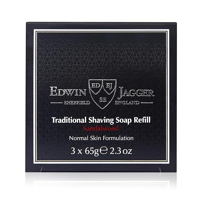 Edwin Jagger Shaving Soap Refill, Sandalwood, 3-Pack