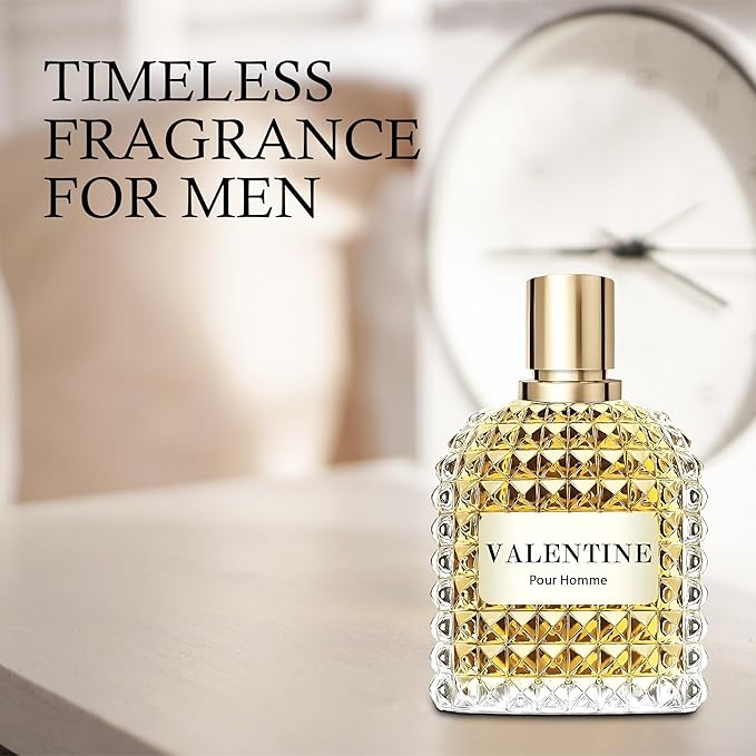 Valentine Milano & Valentine Men's Cologne Gift Set - 3.4 Fl Oz Each | Amber Floral & Vanilla Leather Fragrance | Eau de Toilette Duo for Daily & Special Occasions