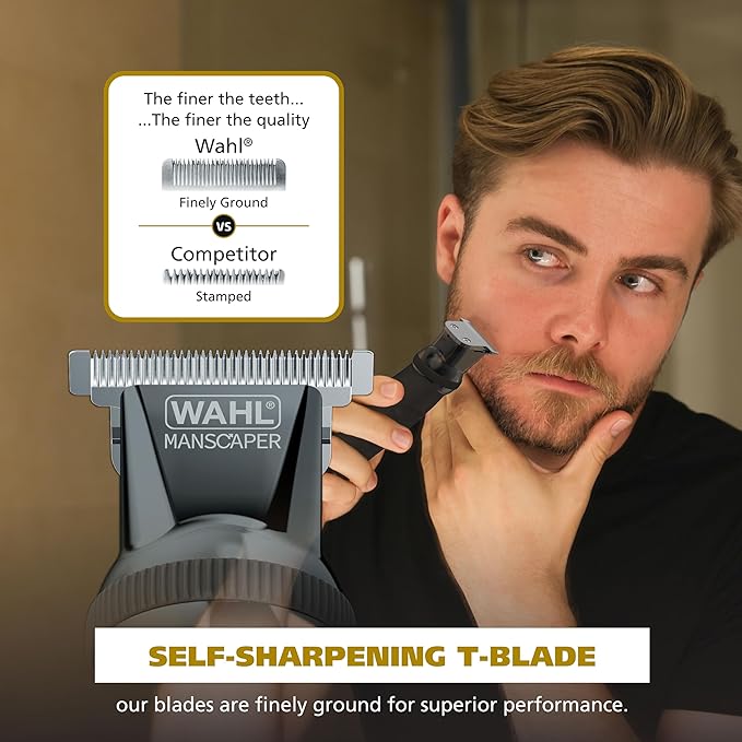 Wahl Manscaper® Reach 360 Ratchet Head Cordless Body and Beard Trimmer for Men with No-Slip Grip for Precise Control During Face, Body, and Manscape Grooming – Model 3025951