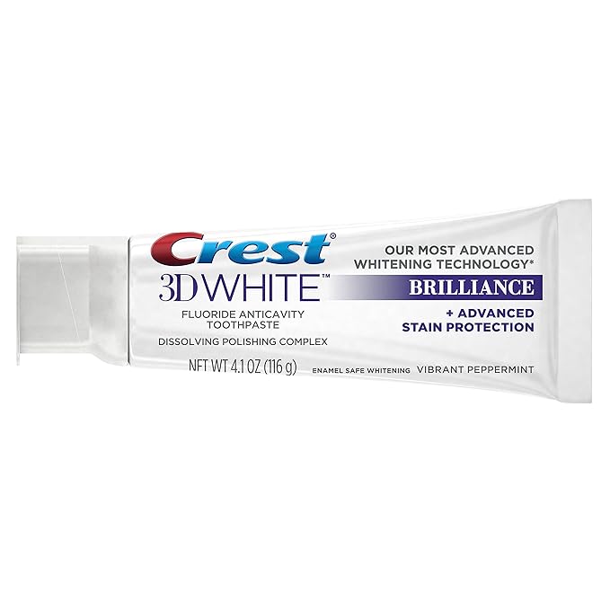 Crest 3D White Brilliance Vibrant Peppermint Toothpaste, Pack of 2