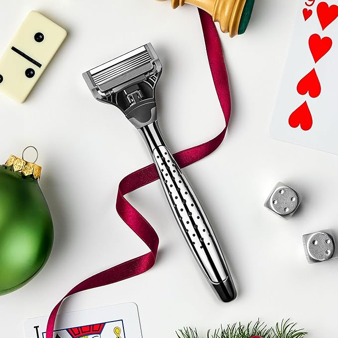 Harry's Shaving Kit for Men - 1 Razor Handle (Obsidian Chrome), 3 Original Razor Blade Refills, 4 oz Foaming Shave Gel & Travel Blade Cover