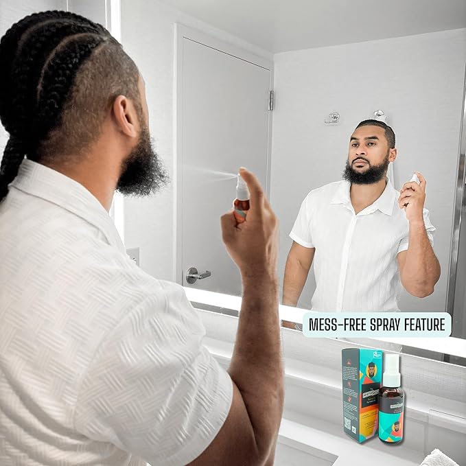 #EverydayHustle Beard Oil for Black Men by Adam Ali, Lightweight Beard Serum Spray and Natural Beard Oil Hydration, for Soft Facial Hairs and Skin Care, Cloves Scent, 60ml