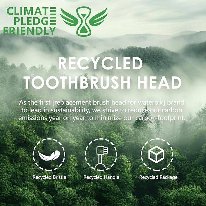 Replacement Brush Heads for Waterpick Sonic Fusion 2.0 - Flossing Toothbrush Head for with Color-Coded Rings & Hygienic Caps - 3 Pack Black Hard Bristles - Compact Size