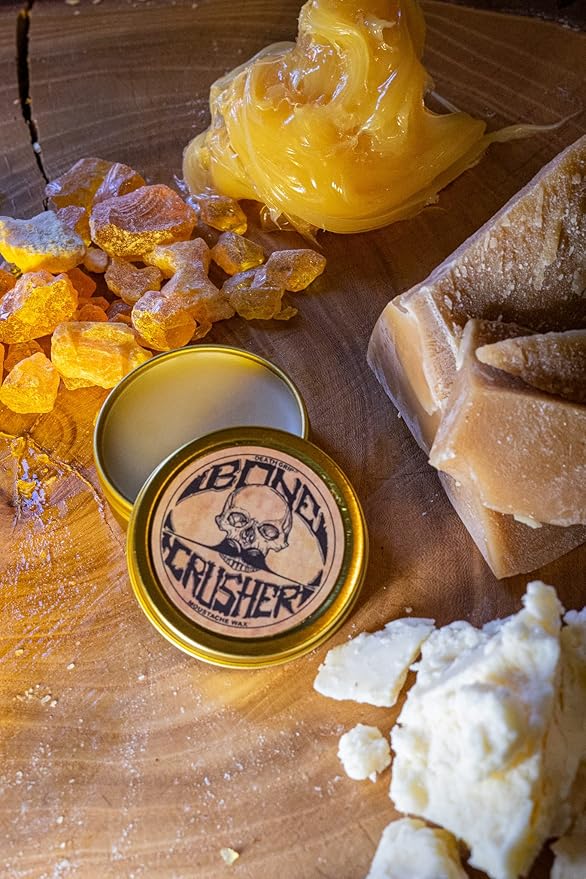 THE VINTAGE GROOMING CO. Bone Crusher Extra Strong Mustache Wax and Night Fury Mustache Wax Remover Oil Set