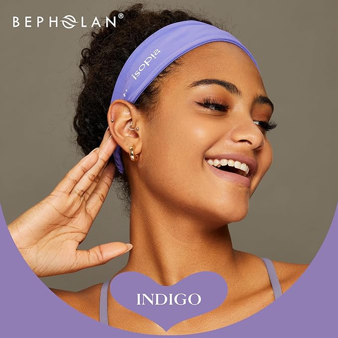 BEPHOLAN Eyelash extension isolation headband, purple headband Sport Headbands for Women, Elastic Soft Fabric Non-Slip Hair Bands Hair Warp for Daily Workout Yoga Running Sports