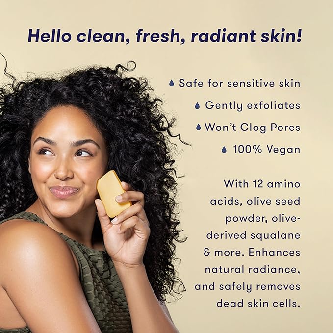 HIBAR - Renew Face Wash Bar - Solid Face Wash - With 12 Unique Amino Acids - Safe For Daily Use & Sensitive Skin - Plastic, Paraben & Soap-Free - Vegan - 1 Bar